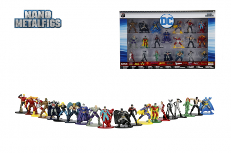 Figurine - Set de 20 de figurine metalice cu eroii DC și figurină Black Cannary inclusă