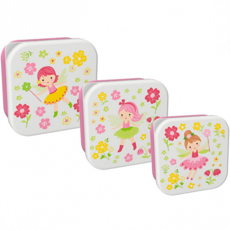 Recipiente alimentare - Set 3 cutii pentru alimente, design zana