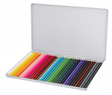 Set 36 creioane colorate in cutie metalica, Moxy [3]