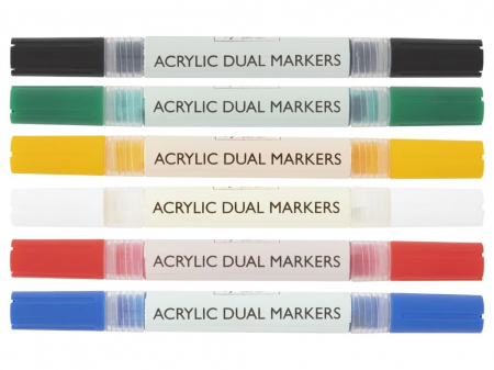 Set 6 markere acrilice, cu varf dublu, pentru toate suprafetele, Art Sensations, Nassau [2]