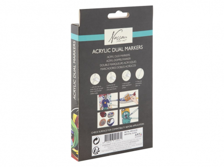 Set 6 markere acrilice, cu varf dublu, pentru toate suprafetele, Art Sensations, Nassau [1]