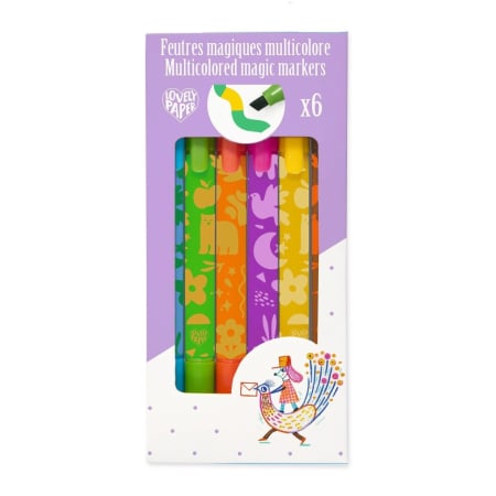 Noutăți - Set 6 carioci magice cu varf dublu, Djeco