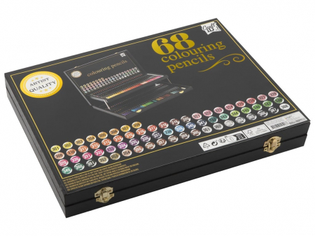 Set 68 creioane colorate, in cutie de lemn, Craft Sensations [1]