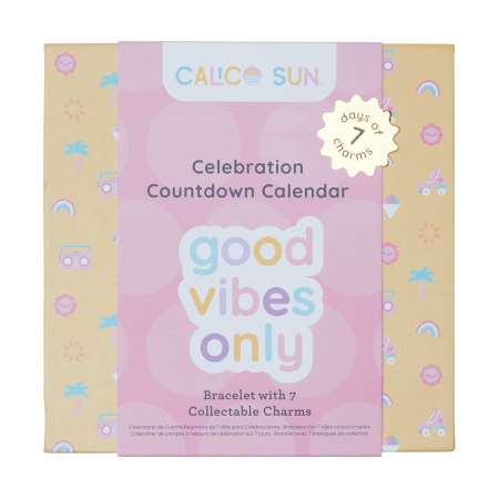 Jocuri educative - Set cadou bratara si charmuri - Calendar pentru sarbatorit evenimente - Good Vibes Only
