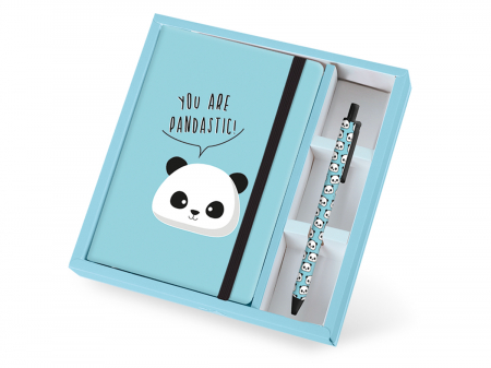 Agende - Set cadou cu carnet A5 si pix erasable, Pandastic