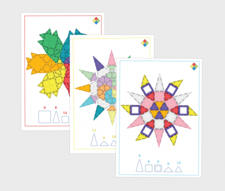 Jucării copii 5-6 ani - Set carduri Mandala pentru seturile magnetice de constructie