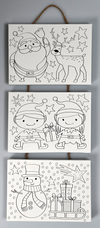 Set creativ 3 mini canvas, pe sfoara, tematica Craciun [1]