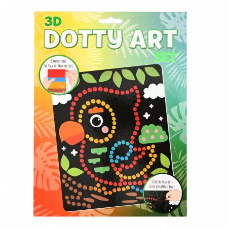 Jucării copii 5-6 ani - Set creativ 3D cu buline - papagal