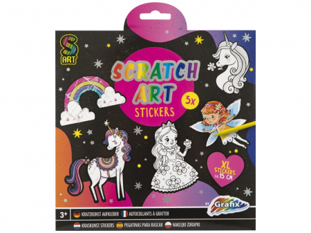 Jocuri creative - Set creativ, 5 abtibilduri XL de razuit, Grafix