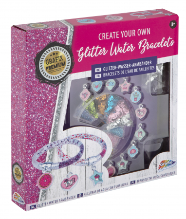 Jocuri creative - Set creativ DIY, Bratari cu apa si sclipici, Grafix
