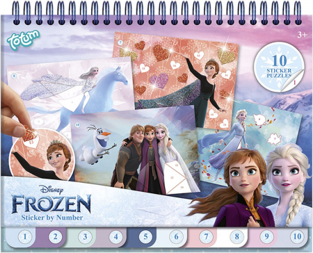 Idei de cadouri sub 100 de lei - Set creativ cu abtibilduri, lipeste pe numere, Disney Frozen