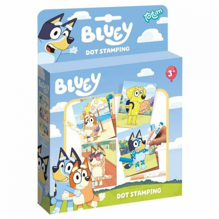 Idei de cadouri sub 100 de lei - Set creativ cu markere rotunde si planse, Bluey, Totum