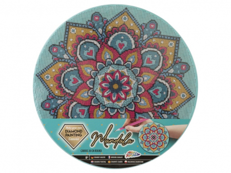 Jucarii creative - Set creativ cu strasuri, Diamond paint, Canvas Mandala, Grafix