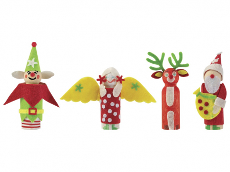 Set creativ cu tematica de Craciun, Figurine din lemn, Peg Dolls  [3]