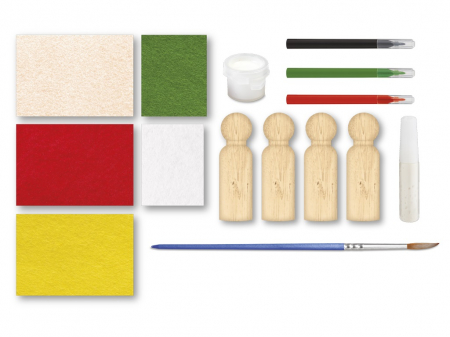 Set creativ cu tematica de Craciun, Figurine din lemn, Peg Dolls  [2]