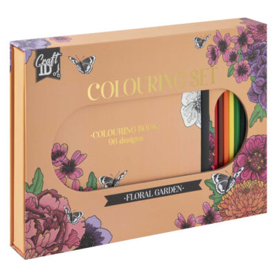 Jucării copii 10+ - Set creativ de colorat, carte 48 pagini si 10 creioane, flori