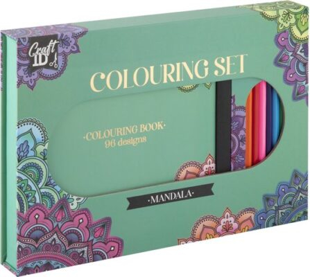 Jucării copii 10+ - Set creativ de colorat, carte 48 pagini si 10 creioane, mandala