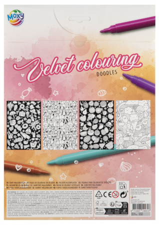 Set creativ de colorat pe fundal de catifea, Velvet Paper, planse catifelate, A4 [1]