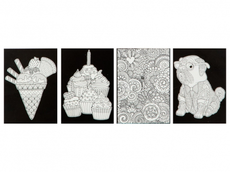 Set creativ de colorat pe fundal de catifea, Velvet Paper, prajituri, planse catifelate, A5 [3]