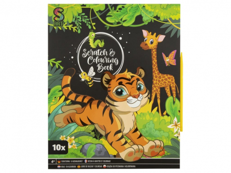 Jocuri educative - Set creativ de colorat si razuit, tigru