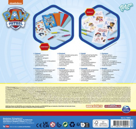 Set creativ de desenat cu sabloane si carioci spray cu Patrula Catelusilor, Paw Patrol [3]