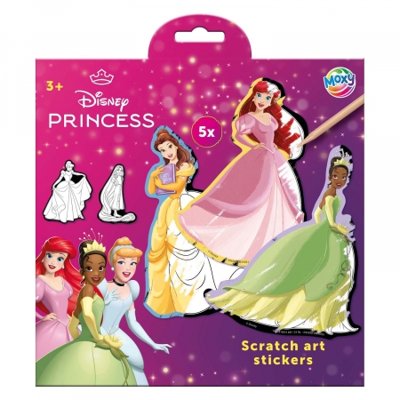 Jocuri educative - Set creativ de razuit, Abtibilduri magice cu Disney Princess
