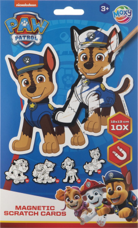 Vârstă - Set creativ de razuit, Creeaza magneti Paw Patrol, Patrula Catelusilor