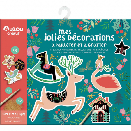Jucarii de sezon - Auzou-Set creativ de razuit - Decoratiuni cu sclipici