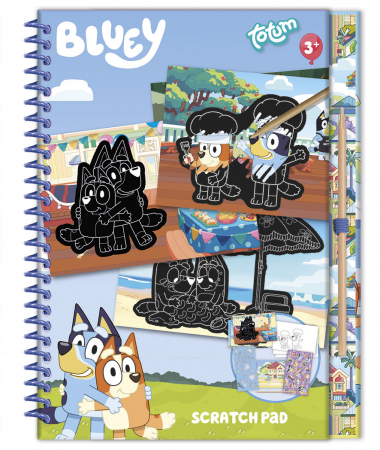 Jucării - Set creativ de razuit si colorat, Bluey, Totum
