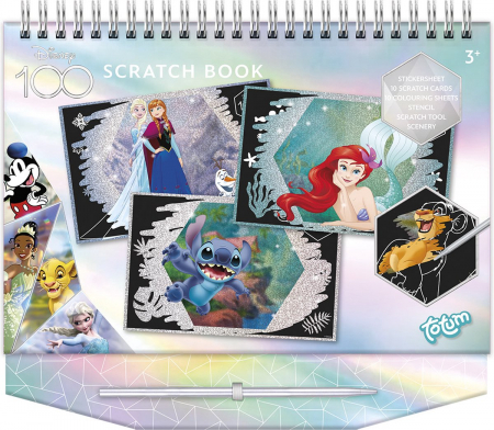 Lucru manual copii - Totum Set creativ de razuit si colorat Editie Aniversara Disney 100 de ani