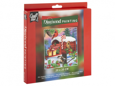 Jocuri educative - Set creativ diamond painting, cu tematica de Craciun, Casuta postala