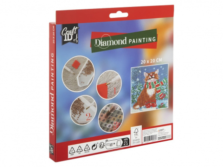 Set creativ diamond painting, cu tematica de Craciun, Pisicuta fericita [1]
