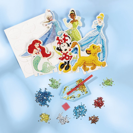 Set creativ Disney aniversar 100 ani, 2 in 1, pictura cu diamante si bratari cu pandantive moi [2]
