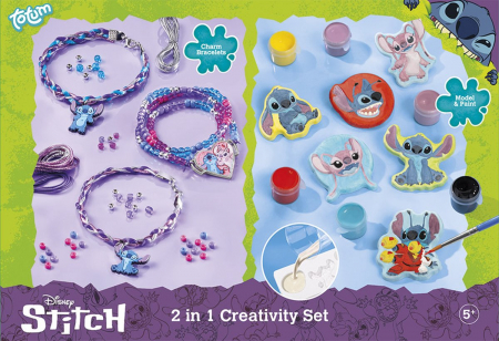 Set creativ DIY 2 în 1, Creeaza bratari si figurine din ipsos, Disney Lilo si Stitch [14]
