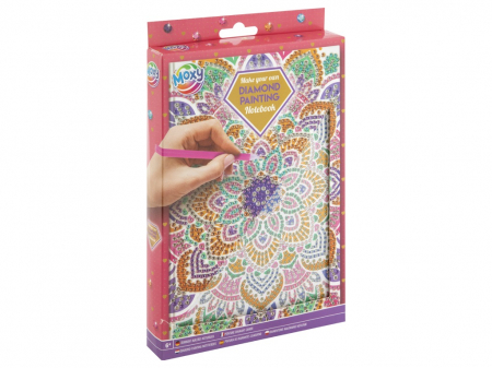 Játékok 6-8 éveseknek - Set creativ DIY, Agenda cu strasuri, Diamond Painting, floare mandala, A5