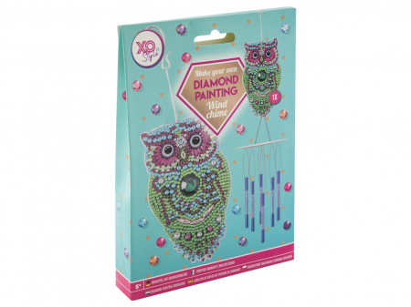 Vârstă - Set creativ DIY, Clopotei de vant, Diamond Painting, bufnita 