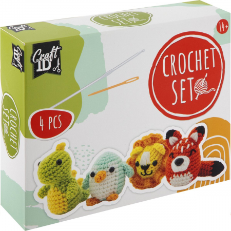 Jocuri educative - Set creativ DIY de crosetat, Animale simpatice