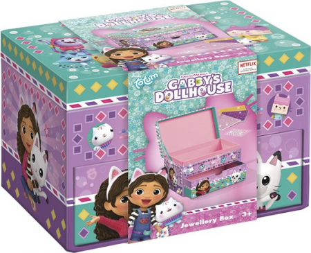 Jocuri educative - Set creativ DIY Decoreaza propria cutie de bijuterii Gabby's Dollhouse
