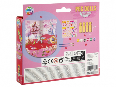 Set creativ DIY, Figurine din lemn, Peg Dolls, Printese [1]