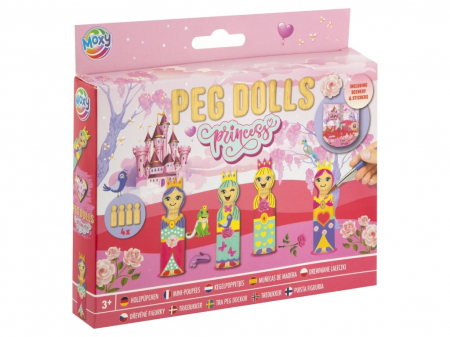 PROMOȚII - Set creativ DIY, Figurine din lemn, Peg Dolls, Printese