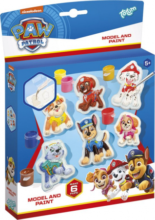 Jucării copii 7-8 ani - Set creativ DIY Modeleaza si picteaza cu Patrula Catelusilor, Paw Patrol