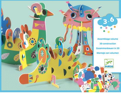 Vârstă - Set creativ Djeco, Animale 3D