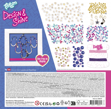 Set creativ DYI Bratari cu sclipici, Design and shine, Totum [2]