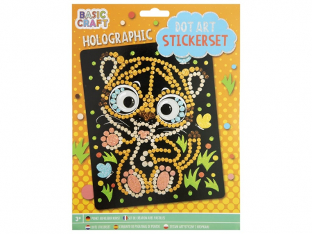 Jocuri educative - Set creativ Mozaic cu abtibilduri holografice, Dot Art, Tigru