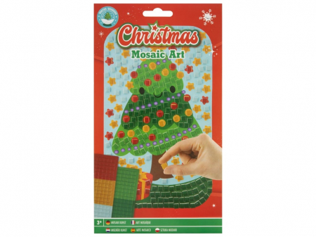 Jocuri Creative - Set creativ, Mozaic cu tematica Craciun, A5, brad de craciun