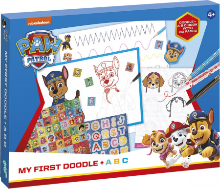Rechizite școlare - Set creativ Paw Patrol, Deseneaza si invata literele cu Patrula Catelusilor, Paw Patrol