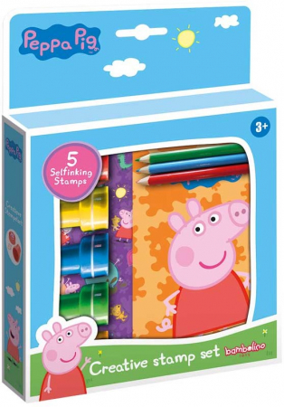 Jocuri educative - Set creativ Peppa Pig - stampile, carnetel, creioane colorate