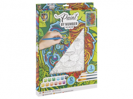 Jocuri creative - Set creativ, Picteaza pe numere, Canvas Leu, Grafix