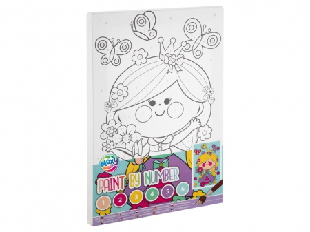Jucării copii 5-6 ani - Set creativ Picteaza pe numere, Canvas Printesa