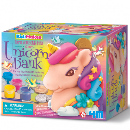 Jucării copii 7-8 ani - Set creativ - Picteaza propria pusculita Unicorn cu sclipici